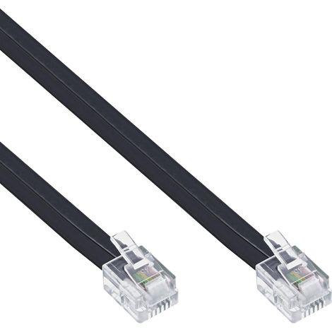 1 Câble de téléphone 10 m, RJ12, Noir, Connecteur mâle, Intérieur (1/3)