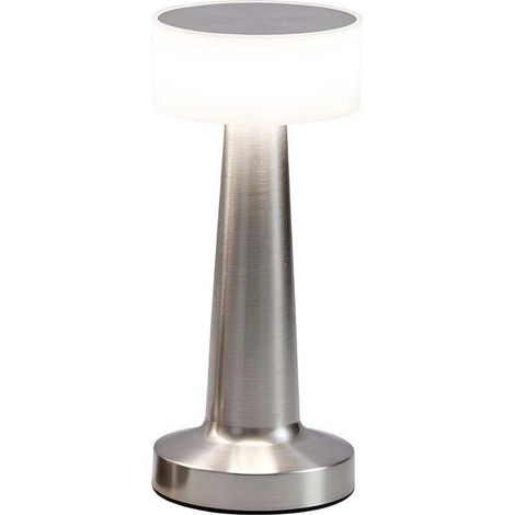 Lampe veilleuse - AVIZAR - Sans fil - 3 teintes (chaude/neutre/froide) - Batterie 2000 mAh USB-C - Métal brossé (1/5)