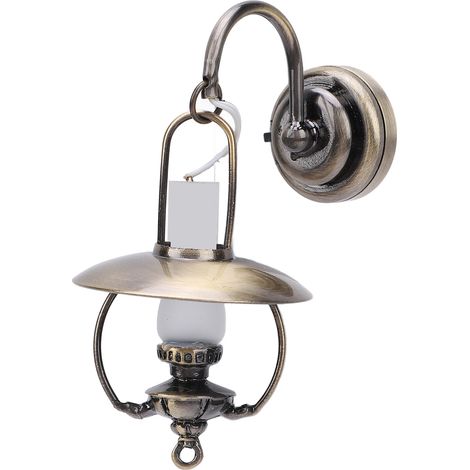 Lampe murale style vintage à pétrole pour maison de poupée à l'échelle 1:12. Accessoire de décoration et d'éclairage pour maison de poupée. (1/5)