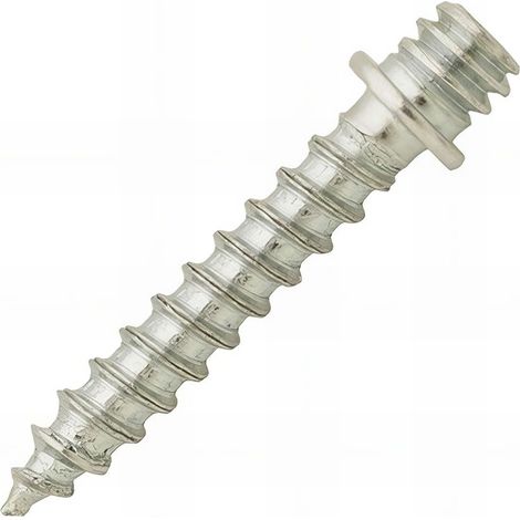 Pattes à vis bois avec collerette acier zingué blanc PAVB M7x150 - Ø5,8x30mm - Boite de 100
