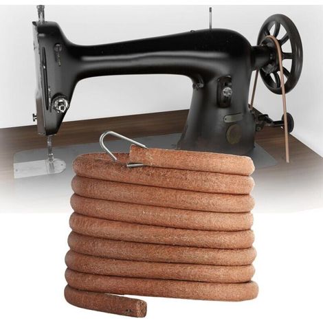 Courroie Machine à Coudre en Cuir avec Crochet 183 cm - Compatible avec Machines à Coudre à Pédale pour Pied Machine à Coudre Pédale - Facile à Installer (6MM)