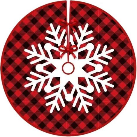Weihnachtsbaumabdeckung, rot-kariert, ideal für Zuhause, Feiertage und Partys – 90 cm Durchmesser (1/5)