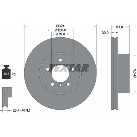 Lot de 2 Disques de frein Textar 92122805 BMW 34116750265 34116864049 6750265
