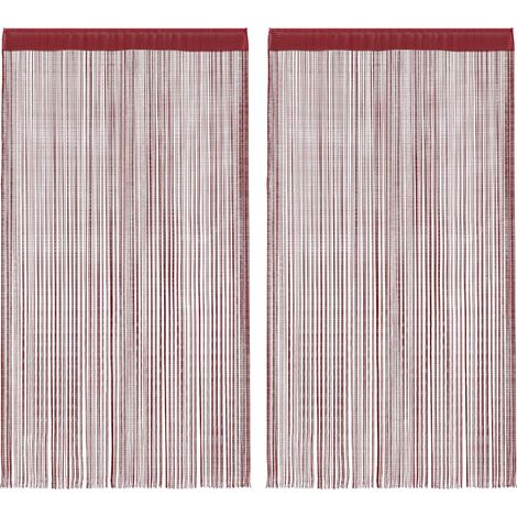 Rideaux à fils, 2 pièces, 140 x 250 cm, rouge bordeaux