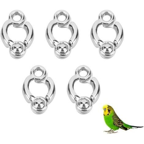 5 Pcs Perroquet Jambe Anneau Perroquet Pied Chaîne en Métal Pet Oiseau Activité Ouverture Formation Pied Anneau Accessoires Perroquets Cage Fournitures(No.5), Ensoleillé (1/5)
