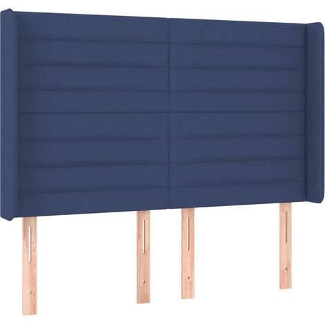 Maison Exclusive - Kopfteil mit Ohren Blau 147x16x118/128 cm Stof (1/5)