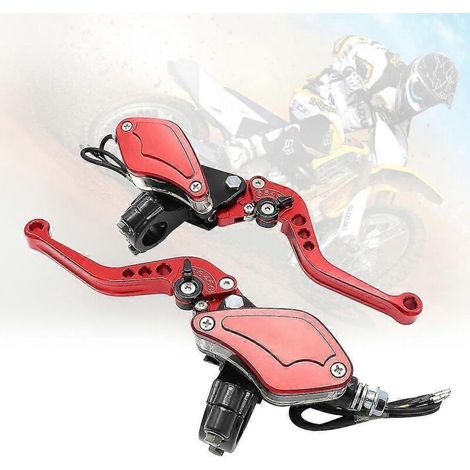 Poignée de frein modifiée 22 mm pour moto, ensemble pompe de frein racing en alliage d'aluminium pour Yamaha, BMW et Honda - Rouge - Droite (1/5)