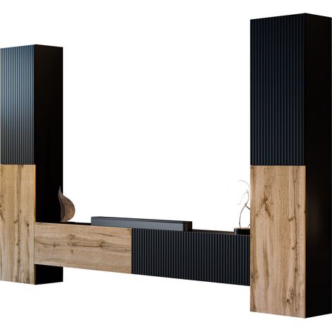 Conjunto de salón Species II, Negro + Roble wotan