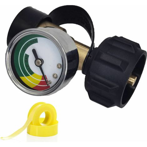 VURAHOME - Adaptateur de réservoirs de propane QCC avec jauge indicateur de niveau de compteur de pression de gaz propane universel pour camping-car RV/grilles de gaz barbecue/cylindre (1/5)