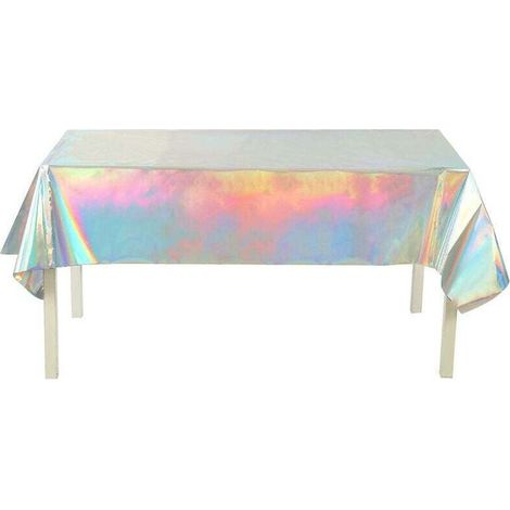 Nappes en plastique Table Laser couvre feuille holographique pour les décorations de mariage de fête 137274cm (1/4)