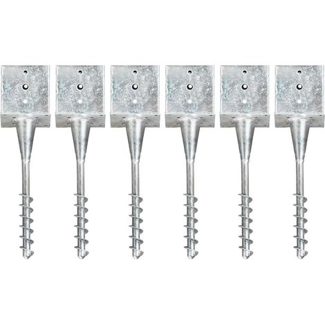 Picas de tierra 6 uds acero galvanizado plateado 14x14x58 cm vidaXL