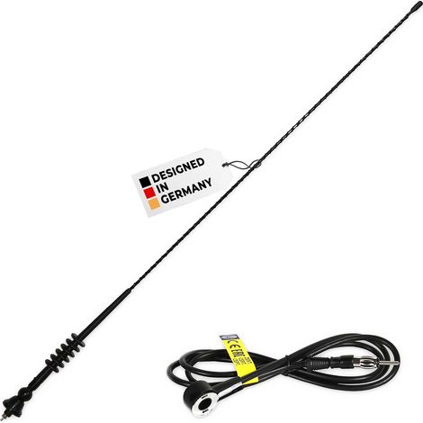 alca® Autoantenne Dachantenne universal 80cm extra lang Radio AM/FM Fiberglas flexibel - Neigung einstellbar 180°
