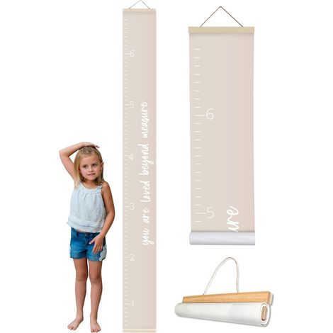 Toise croissance toile unisexe tableau hauteur ruban adhésif mural enfants (1/5)