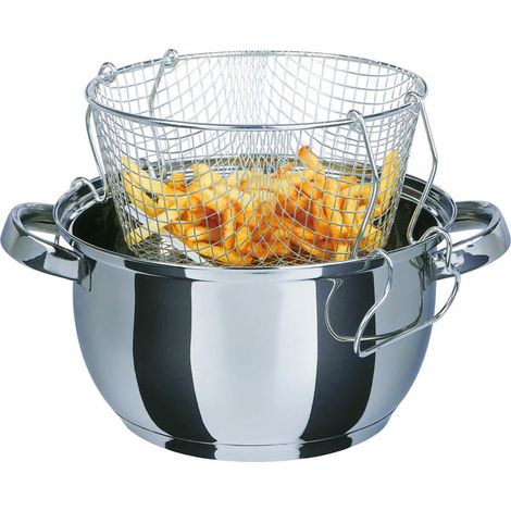 Friteuse - GSW - 488204 - Induction - 22 cm - Couvercle en verre - Acier inoxydable (1/3)