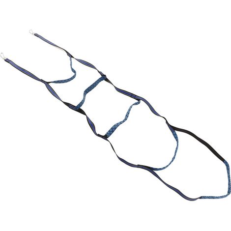 Échelle de corde d'embarquement portable et universelle à 5 marches avec boucle d'escalade pour bateau gonflable ou kayak (bleue) (1/5)