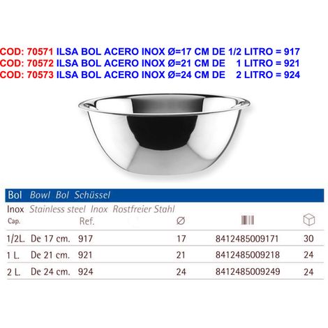 ILSA BOL ACERO INOX 21 CM 1 LITRO 921