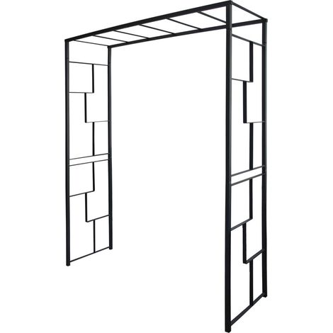 Pergola arche de jardin en acier époxy anthracite 155x50x198 cm – Résistante aux UV et au gel – Fixation en terre incluse - CAR25