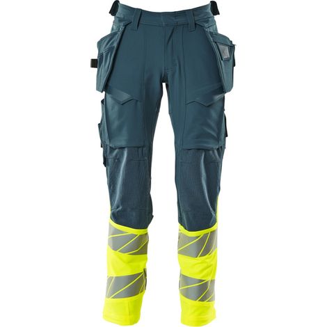 Mascot Hose mit Hängetaschen 19131-711-4417 Gr. 82C64 dunkelpetroleum/hi-vis gelb