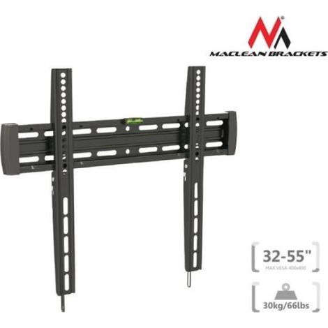Support Tv - Écrans Incurvés - 32 À 55 Pouces - Vesa Compatibles - Charge Max 30 Kg - Métal Noir - Kit De Montage Inclus
