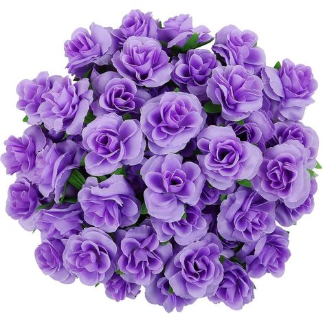 Blumenköpfe 50x Rosen Hochzeit Deko DIY Violett (Or Purple) 4 cm (1/5)
