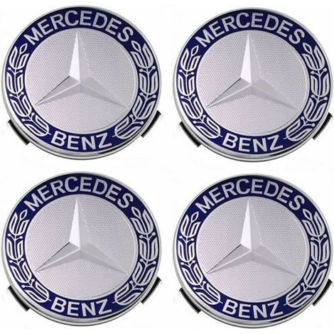 Lot de 4 cache-moyeux compatibles avec Mercedes Benz 75 mm - Bleu,TRIMEC (1/5)