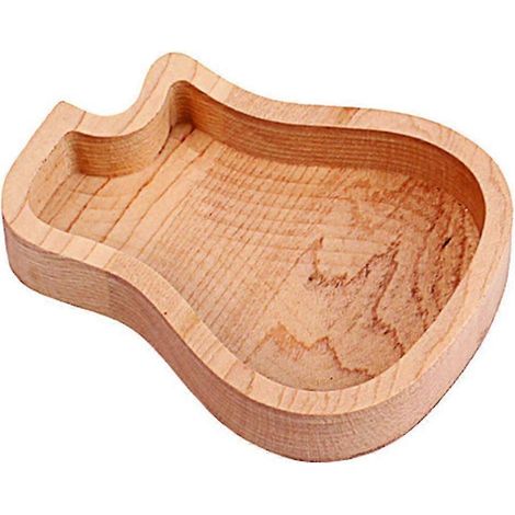 Holzbox für Gitarrenplektren, gitarrenförmiges Aufbewahrungsetui, Standardplektren.