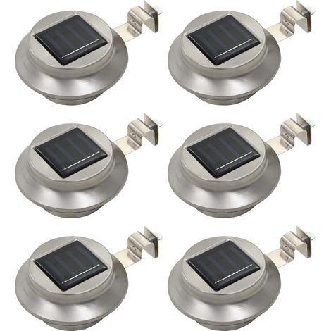 Outdoor Solarleuchten 6 Stück LED Rund 12 cm Weiß