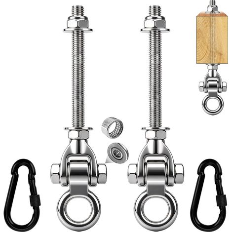 Lot de 2 crochets de balançoire, fixation pour hamac de 297 mm, jusqu'à 680 kg (1/5)