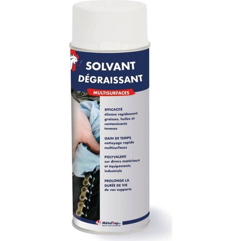 Solvant Degraissant - Bombe 400 ml - Métaltop