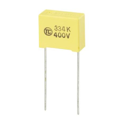 TRU COMPONENTS 1 pc(s) Condensateur à film MKS sortie radiale 0.33 µF 400 V/DC 5 % 15 mm (L x l x H) 18 x 8.5 x 14.5 mm S882591 (1/2)