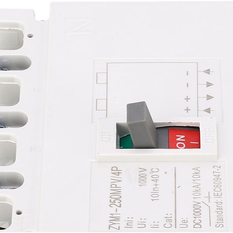 Disjoncteur boîtier moulé 160 A, interrupteur de protection pour batterie solaire 4 pôles CC 1000 V (1/5)