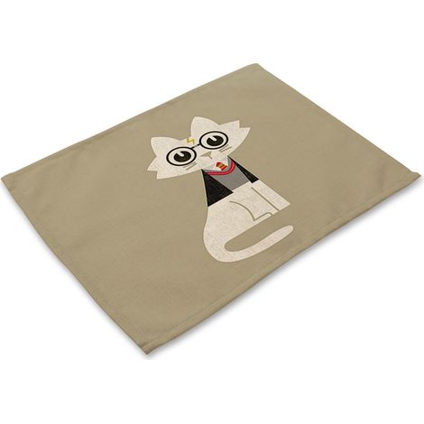 Tapis De Table Pour Chat - Résistant À La Chaleur Et Lavable - Pour Salle À Manger Et Bol - Lot De 1 (1/4)