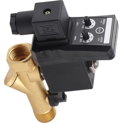 Vanne de purge électronique temporisée automatique G1/2 DN15 pour condensats de compresseur d'air (AC230V) (1/5)