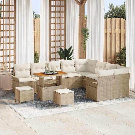 Teenpull – Gartensofa-set 12 Stk. Beige Poly-Rattan (1/5)