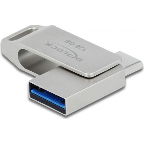 DeLOCK USB 5 Gbps Lápiz de memoria USB-C + Tipa-A 128 GB - Carcasa de metal (1/4)