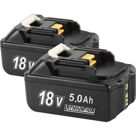 Pack de 2 Batteries BSIOFF - BL1850B - 18V 5.0Ah - Compatible avec Makita BL1850B-BL1830B-BL1840-BL1840B-BL1850-BL1850B-BL1860B-BL1890-BL1815-BL1825-BL1835-BL18 - Avec voyant lumineux (1/5)