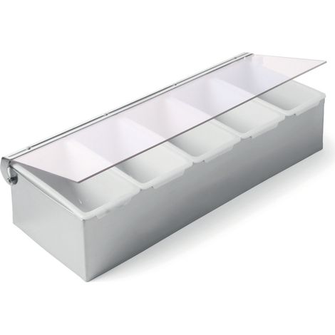 Contenedor para aditivos de bebidas, 5 insertos, acero - Hendi 552100 (1/3)