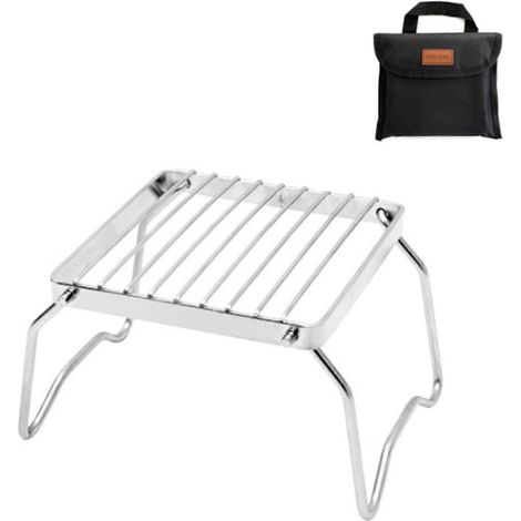 Support de gaz pour porte-bagages extérieur, support pour sac à dos de camping, support pour barbecue, support pour mini réchaud pliable en acier inoxydable (1/5)