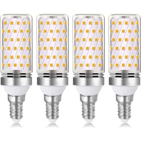 Ampoule LED 16W blanc chaud 3000K 1600lm, équivalent lampe halogène E14 100W 120W, AC 230V, non dimmable, 4 pièces