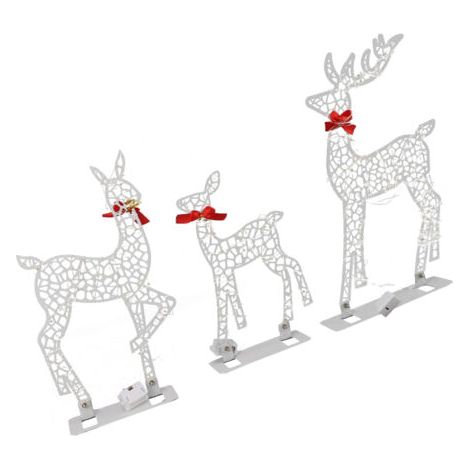 QORVA- 3pcs Décoration de Noël éclairée Maison à la maison chaude blanche Fer Fon LED Famille Famille décor de table pour la table pour intérieure extérieure ‑02 (1/5)