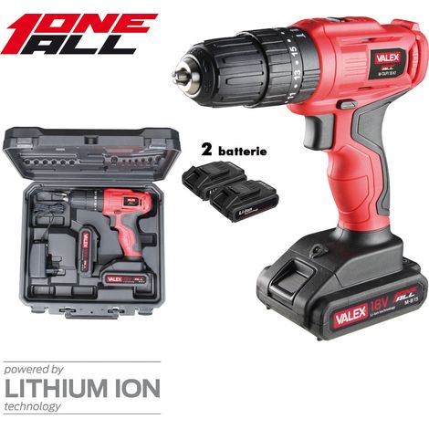 Valex Trapano Avvitatore Litio 18V M-Tap1 18 K1 Rosso con Valigetta
