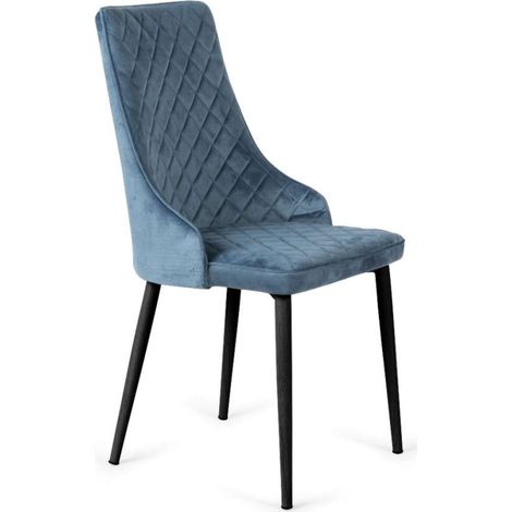Pack de 4 sillas Imperial velvet color azul, 94 cm (alto) 48 cm (ancho) 57 cm (fondo) (1/2)