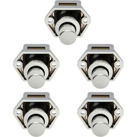 5 pièces Mini bouton poussoir tiroir armoire porte loquet caravane camping-car bateau Chrome bouton
