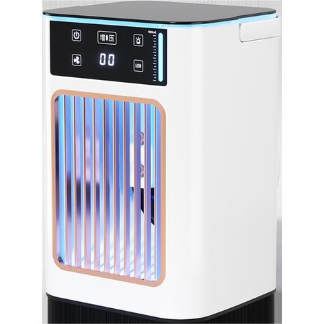 Rafraîchisseur d’air USB de bureau avec double brumisation, ventilateur silencieux, humidificateur portable, mini ventilateur de table, Glacières à moindre coût, 1 pièce, Blanc (1/5)