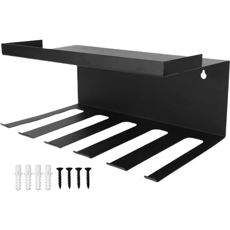 Organisateur d'outils électriques à montage mural, support utilitaire robuste avec rangement et 5 fentes de perçage pour garages d'atelier