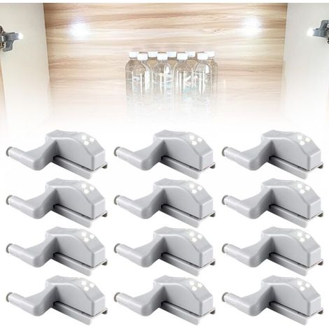 Placard lumière charnière LED lumière à induction veilleuse armoire armoire veilleuse charnière lumière LED maison cuisine salon chambre (12 pièces, lumière blanche)-DOU