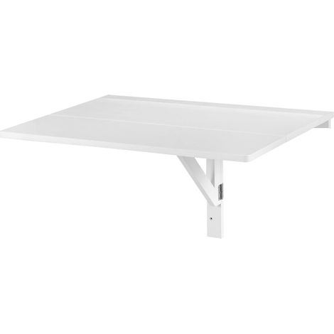 Mesa plegable de pared 80 x 60 x 45 cm ahorra espacio sencilla y práctica fabricada en MDF blanco 200013984