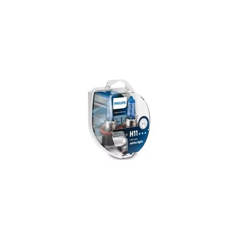 2x Ampoules H11 DiamondVision Philips 55W 12V - 12362DVS2 - PGJ19-2 Halogène 5000K (1/5)