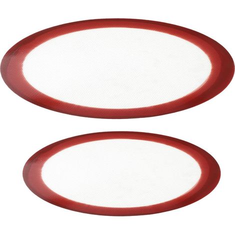 POPETPOP Tapis Rond en Silicone pour Cuisson et Pâtisserie, Lot de 2 Pièces, Antiadhérent et Résistant, pour Pizza et Biscuits Four'-'- (1/5)