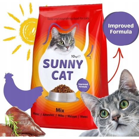 Sunny Cat, cibo secco per gatti CON POLLO E FEGATO, 10 kg
